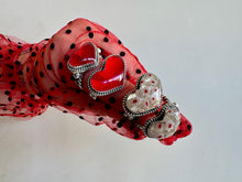 Load image into Gallery viewer, Millefiori Larger Braided Wide Heart Ring Size 6 Ready to Ship