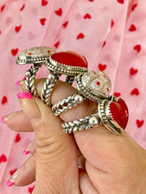 Load image into Gallery viewer, Millefiori Wide Smaller Braided Heart Ring Size 8 Ready To Ship