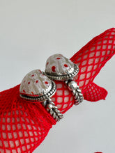Load image into Gallery viewer, Millefiori Larger Braided Wide Heart Ring Size 6 Ready to Ship