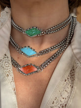 Load image into Gallery viewer, PRE ORDER 1920s Art Deco Blue Glass Goddess Choker