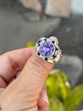 Load image into Gallery viewer, Amethyst Bejeweled Bunny Love Ring Size 8
