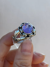 Load image into Gallery viewer, Amethyst Bejeweled Bunny Love Ring Size 8