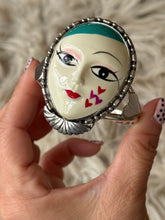 Load image into Gallery viewer, Teal Harlequin Cuff Bracelet