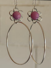 Load image into Gallery viewer, 1960s Pink Rosarita Daisy Hoops