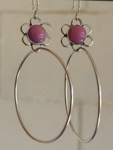 1960s Pink Rosarita Daisy Hoops