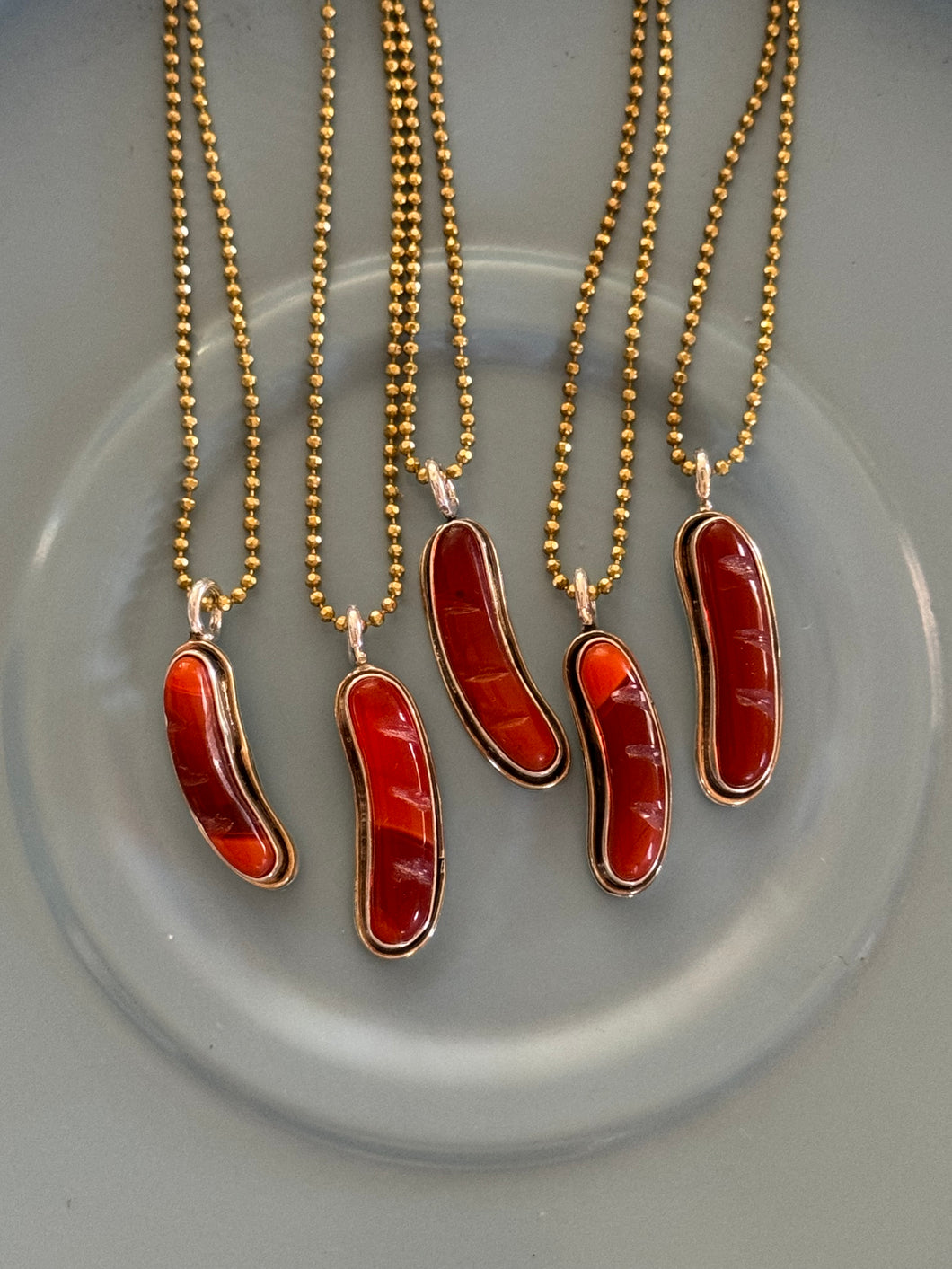 Glass Hot Dog Necklace