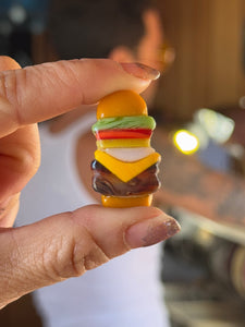 Cheeseburger Glass Ring