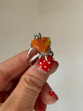 Load image into Gallery viewer, Orange Burst Sacred Heart Ring Size 7