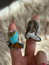 Load image into Gallery viewer, CUSTOM for Jennifer Teal Turquoise and Tigereye Braided Horse Ring