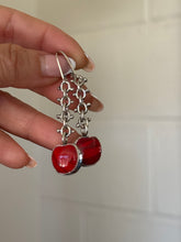 Load image into Gallery viewer, Cherry Chain Dangle Earrings