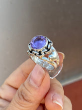 Load image into Gallery viewer, Amethyst Bejeweled Bunny Love Ring Size 8