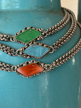 Load image into Gallery viewer, PRE ORDER 1920s Art Deco Blue Glass Goddess Choker