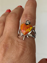 Load image into Gallery viewer, Orange Burst Sacred Heart Ring Size 7
