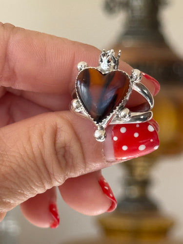 Tiger Queen Sacred Heart Ring Size 8