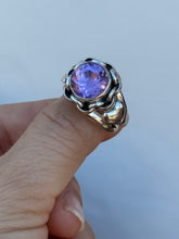 Load image into Gallery viewer, Amethyst Bejeweled Bunny Love Ring Size 8