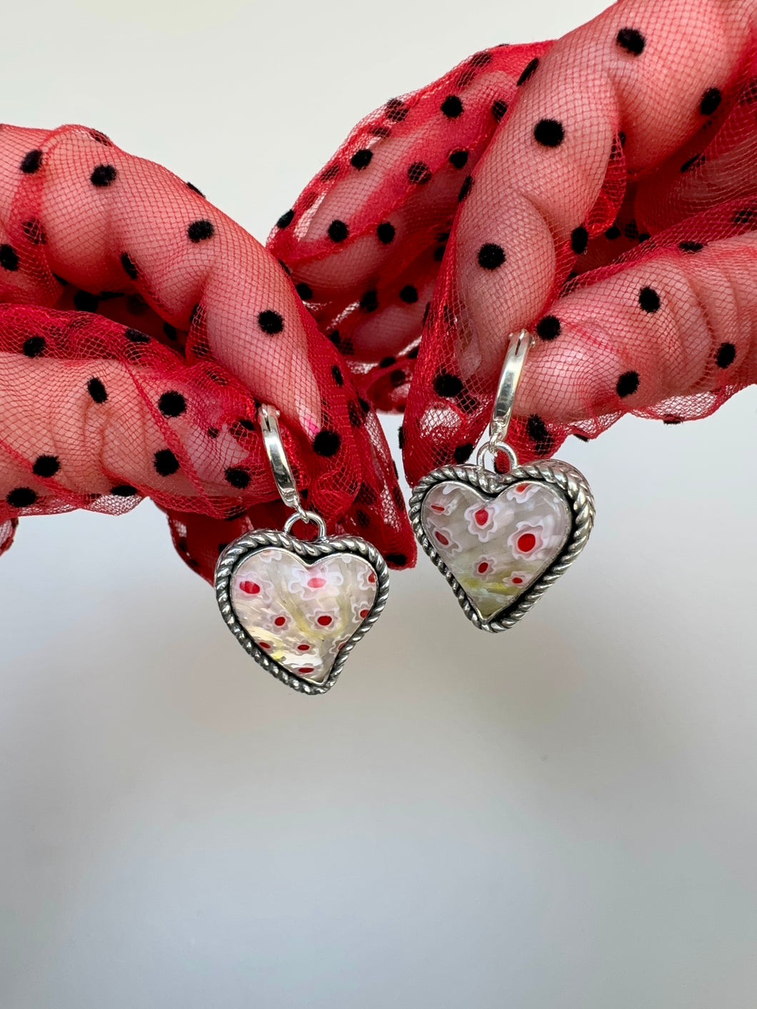 Flutter Hearts Huggie Hoops