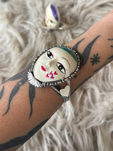 Load image into Gallery viewer, Teal Harlequin Cuff Bracelet