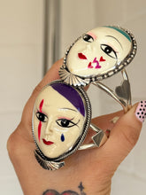 Load image into Gallery viewer, Teal Harlequin Cuff Bracelet