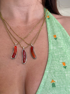 Glass Hot Dog Necklace