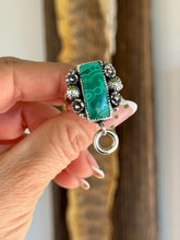 Load image into Gallery viewer, Malachite Rectangle Bloom Ring Size 8.5