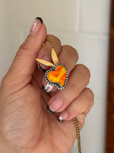 Load image into Gallery viewer, Psychedelic Orange Bunny Necklace