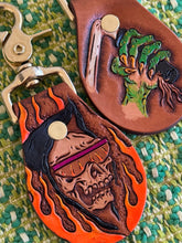 Load image into Gallery viewer, All Tooled out Leather Keychain