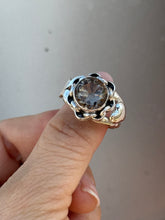 Load image into Gallery viewer, Smokey Quartz Bejeweled Bunny Love Ring Size 9