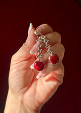 Load image into Gallery viewer, Cherry Chain Dangle Earrings