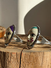 Load image into Gallery viewer, Teal Harlequin Cuff Bracelet