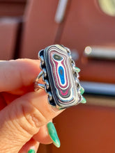 Load image into Gallery viewer, Fordite Chain Ring Size 7.75