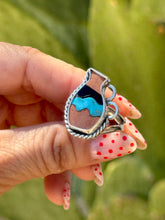 Load image into Gallery viewer, ￼ Terracotta Turquoise Water Vase Ring Size 7.85/8