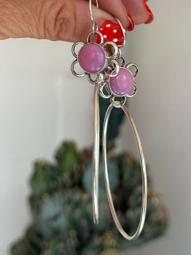 1960s Pink Rosarita Daisy Hoops