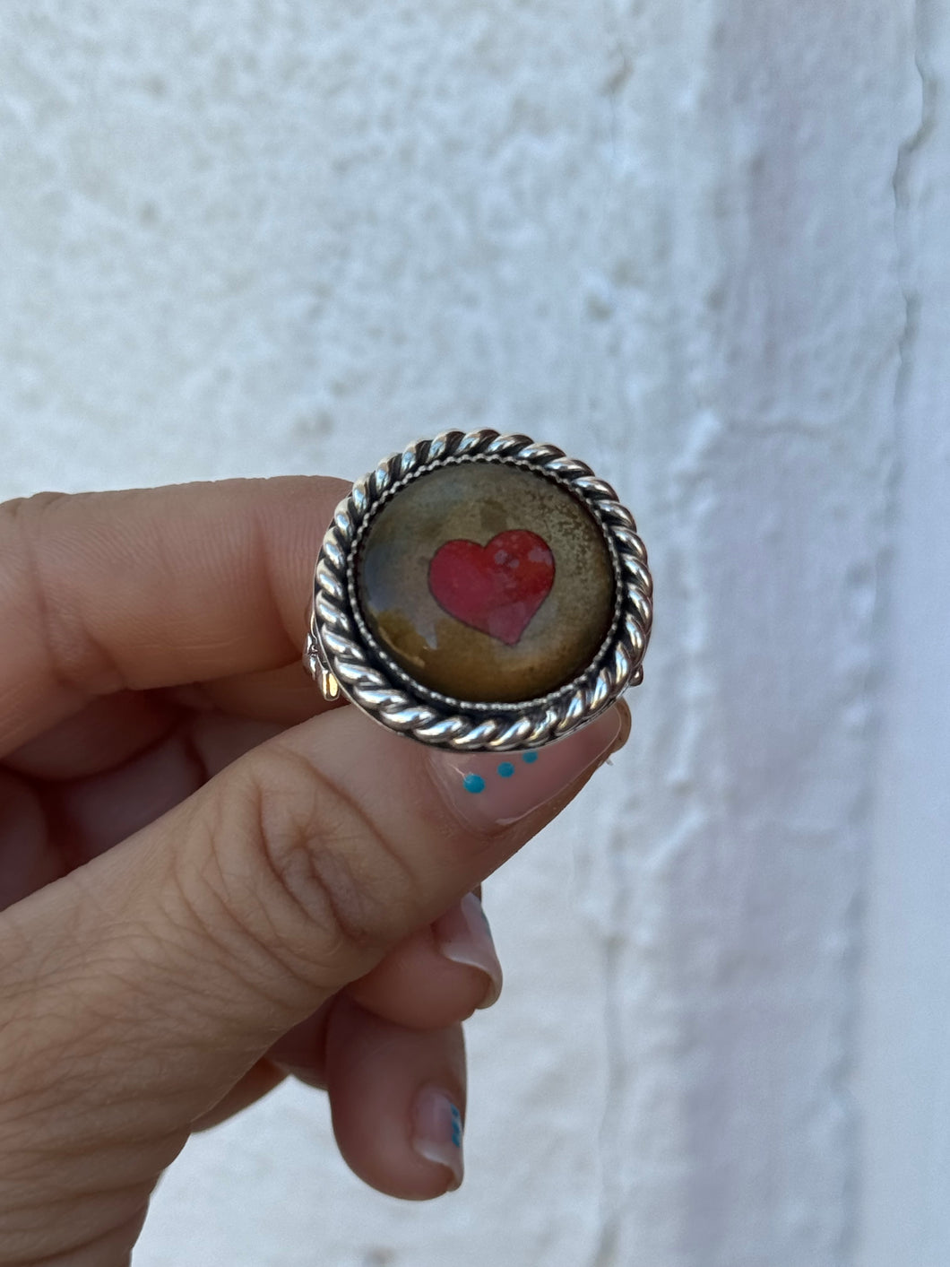 Glass Heart Suit Ring