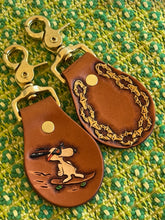 Load image into Gallery viewer, All Tooled out Leather Keychain