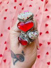 Load image into Gallery viewer, Millefiori Wide Smaller Braided Heart Ring Size 8 Ready To Ship