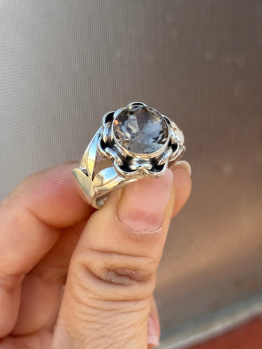 Smokey Quartz Bejeweled Bunny Love Ring Size 9