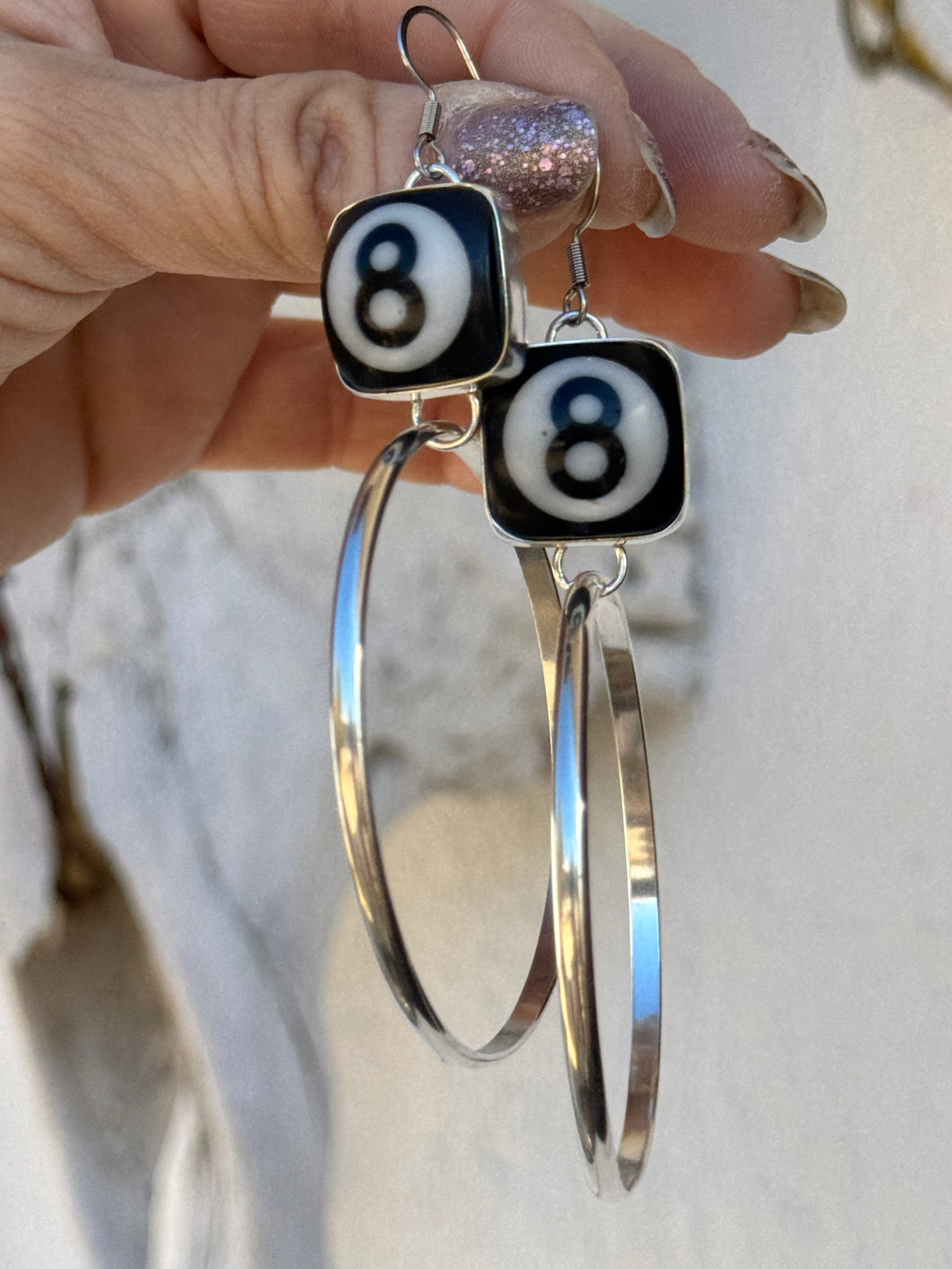 8 Ball Square Body Hoops