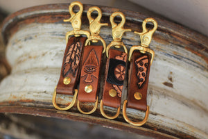 Graphic Leather Keychain