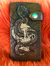 Load image into Gallery viewer, Snake &amp; Skull Biker Wallet