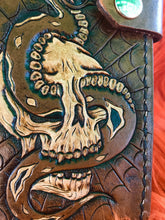Load image into Gallery viewer, Snake &amp; Skull Biker Wallet
