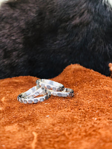 Silver Stamped Stacker Rings