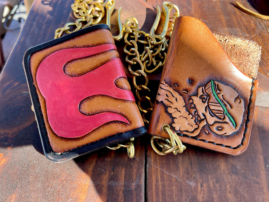 Old Stock Leather Chain Card holders