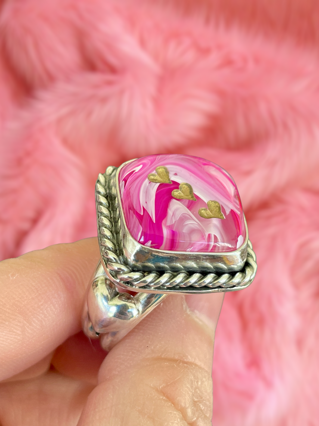 Pink Dice Ring Customs available