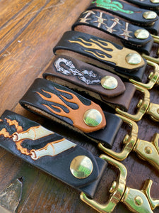 Graphic Leather Key FOB