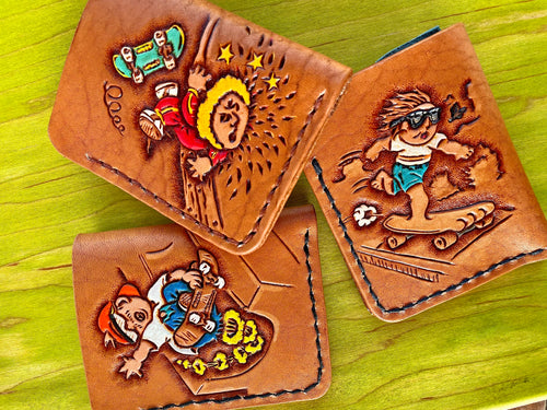 Garage Pail Kids Leather Card Holders
