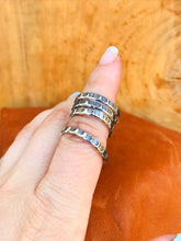 Load image into Gallery viewer, Silver Stamped Stacker Rings