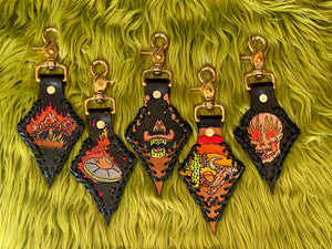 Psychedelic Leather Keychain