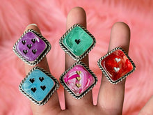 Load image into Gallery viewer, Blue Dice Ring Customs available
