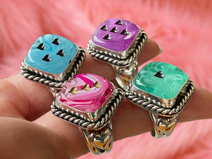 Teal Dice Ring Customs available